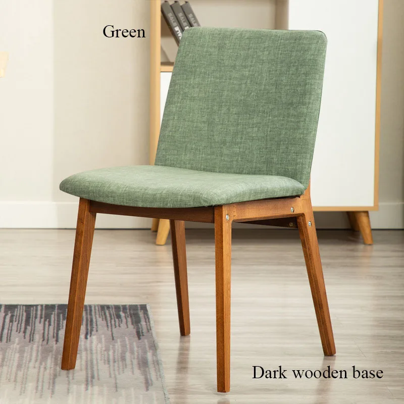 Dark wood Green Мебель для дома в скандинавском стиле, минималистичное кресло для спальни, кабинета, стул из твердой древесины, спинка для офиса, ресторана, встречи, кофе, отеля, столовой, современные стулья - Цвет: Dark wood Green