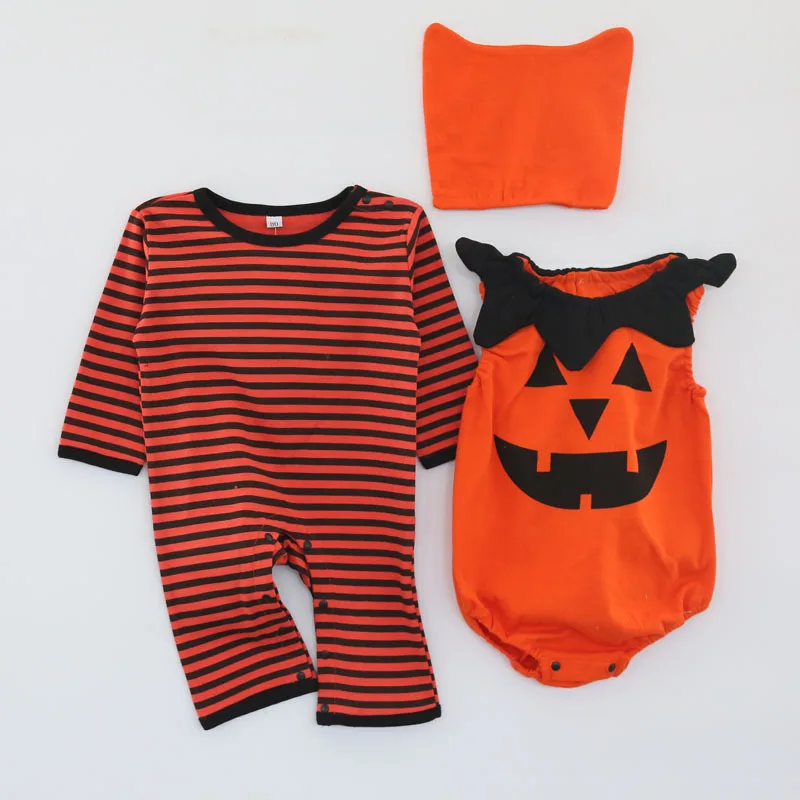 Детский комбинезон с капюшоном на Хэллоуин тыква высокое качество хлопок