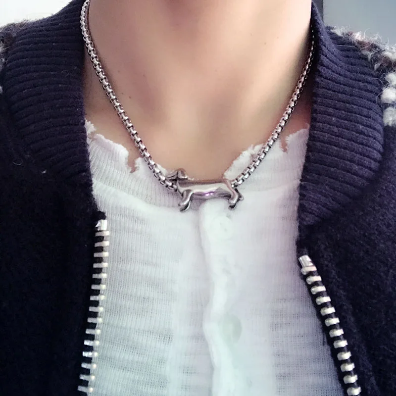 Новый металлический 3d чокер из нержавеющей стали в виде таксы &quotсобака&quot