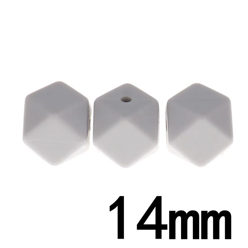 71 Glacier Gray 30 шт силиконовые бусины 14 мм безопасные пищевые шестигранные Силиконовые Бусины Цвет на выбор силиконовый Прорезыватель для детского силиконового ошейника - Цвет: 71 Glacier Gray