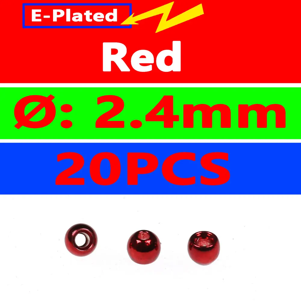 Red Bimoo 20 шт./пакет 3/32 2,4 мм мушек латунные бусины роспись мушек Brassie бусины Медь beadhead розовый оранжевый цвет радуги зеленый - Цвет: Red