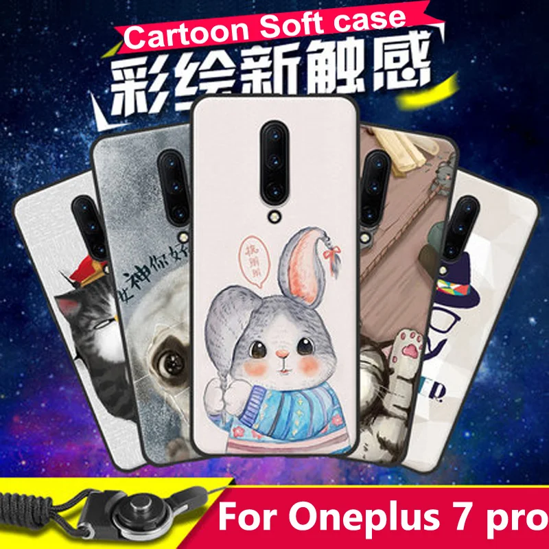 Чехол для Oneplus 7 pro милый мультяшный мягкий чехол телефона oneplus one plus 7pro защитный 1 + 6