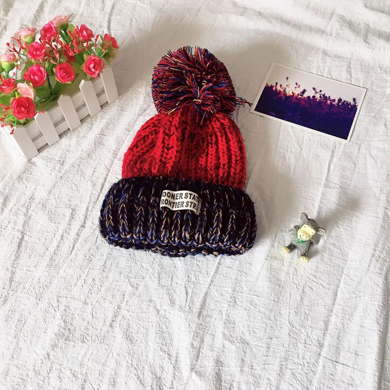 Детские шапки 2018 теплая зимняя вязаная шапка милая Зимняя Шапка бини крючком