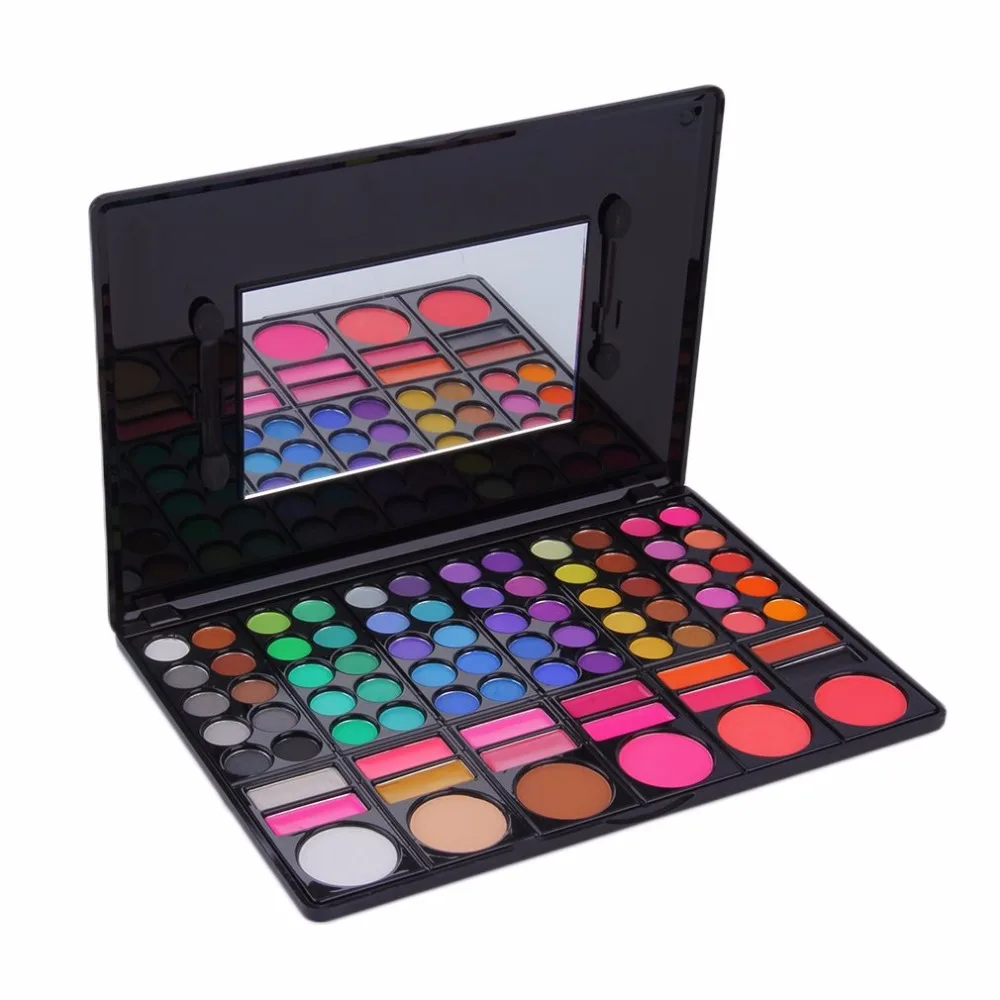 Pro 78 Цвет Перламутровые тени для век Eye Shadow Palette с Щеки Румяна Блеск губ длительный