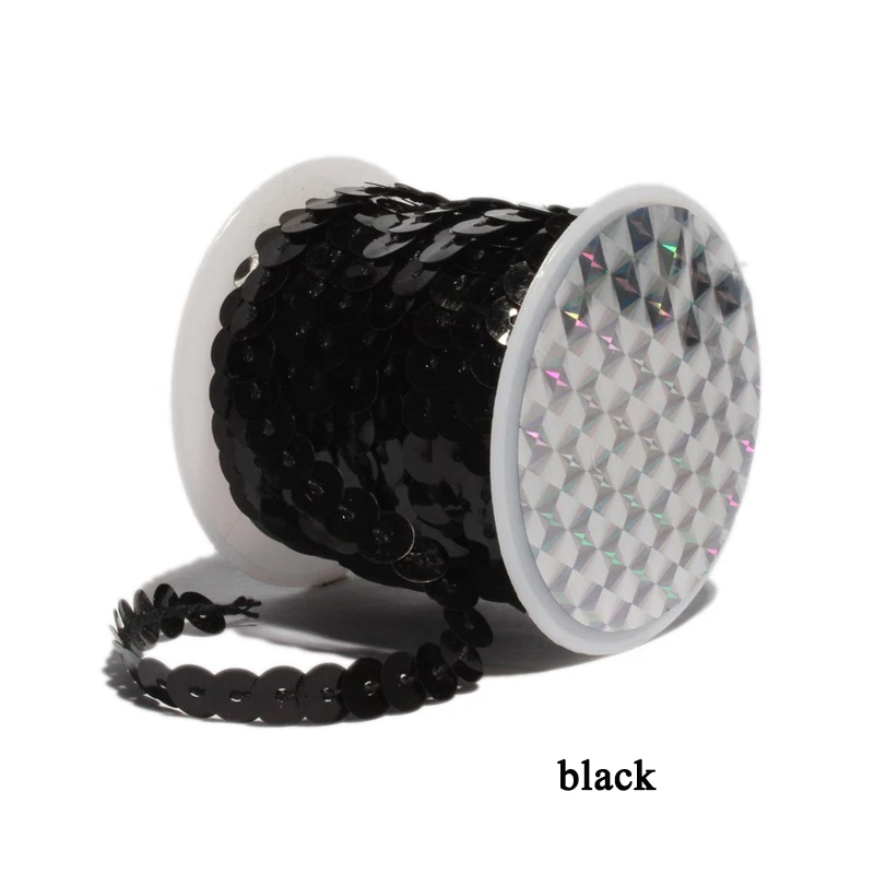 black 5 м/лот, 6 мм, блестки для шитья, блестки, блестки, отделка для дизайна ногтей, Свадебный декор, блестки с блестками, одежда для девочек - Цвет: black