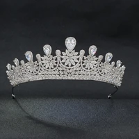 full 5a cz cubic zirconia classic wedding bridal royal tiara diadem crown women girl prom party hair jewelry accessories s00027