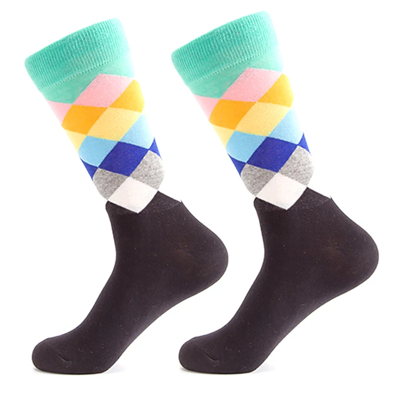 1 пара мужских носков для мальчиков повседневные хлопковые цветные креативные