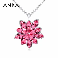 anka new sale sunflower pendant necklaces for women rhodium plated with rhodium plated crystals from austria 115657