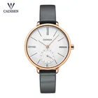 Женские кварцевые часы с кожаным ремешком, роскошные брендовые модные дамские часы с циферблатом цвета розового золота, уникальный дизайн, 2018