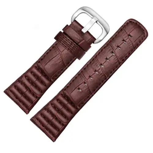 brown silvery 28 мм ремешок из натуральной кожи с пряжкой из нержавеющей стали Замена ремня из коровьей кожи для семи пятниц - Цвет ремешка: brown silvery