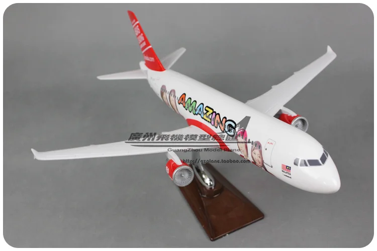 47 см смолы A320 Air Asia самолет модель красивая девушка леди азиатские авиакомпании