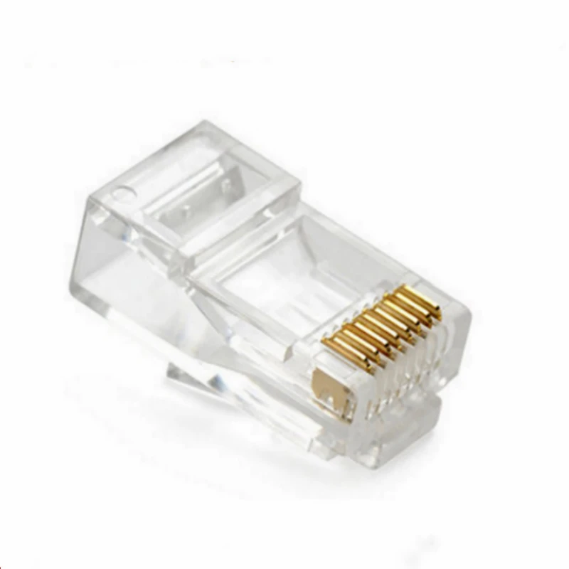 

50pcs/100PCS Crystal 8Pin RJ45 Modular Plug Rj-45 Network Cable Connector Adapter for Cat5 Cat5e Cat6 Rj 45 Ethernet Cable Plugs