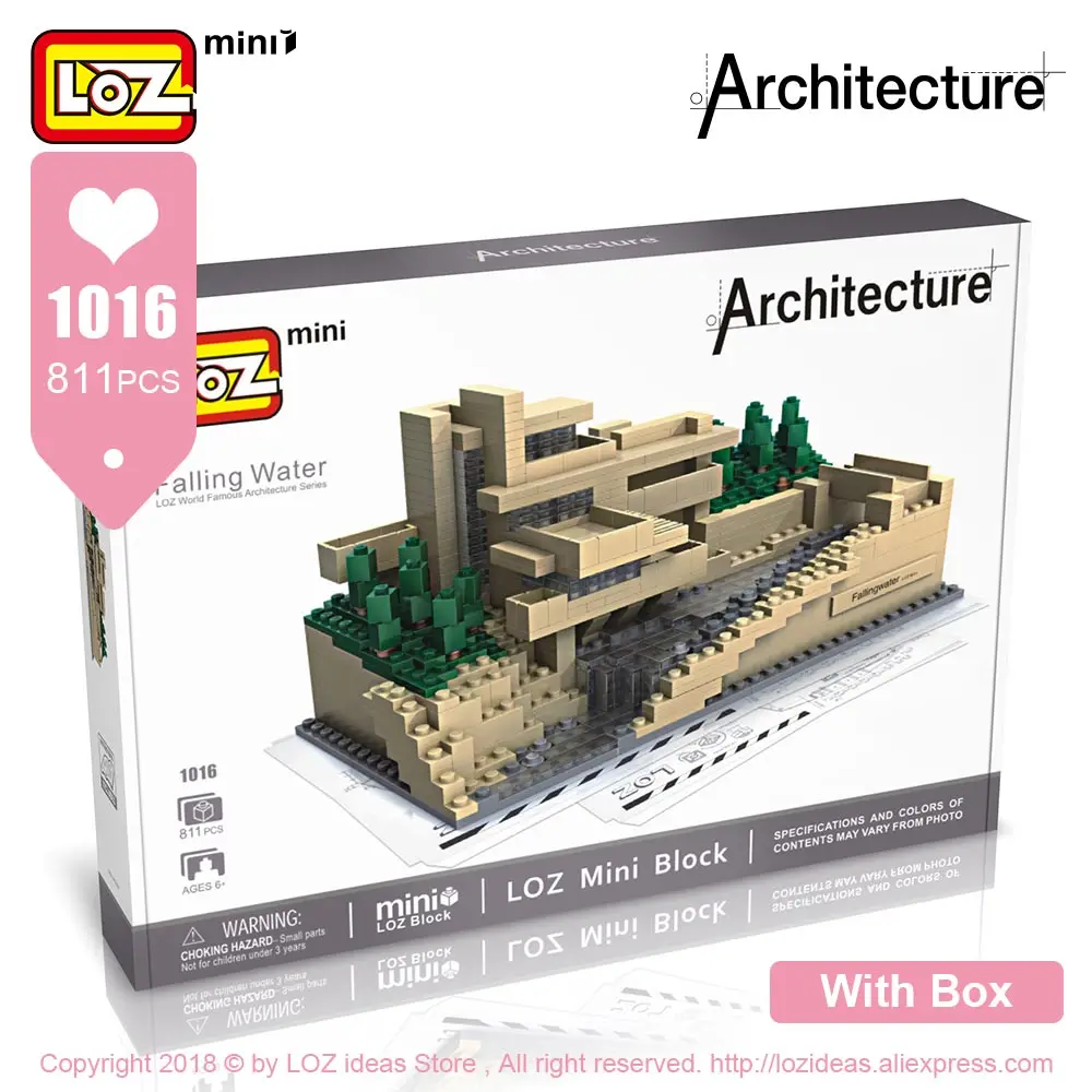 1016 With Box Лоз мини-блоки наборы архитектурных моделей Diy строительные блоки игрушки Всемирно известная архитектура s вилла модель блоки светящийся кирпич - Цвет: 1016 With Box