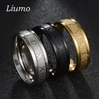 Liumo Горячие римские цифры золотые серебряные черные мужские женские мужские кольца 316L нержавеющая сталь 3 цвета s lr008