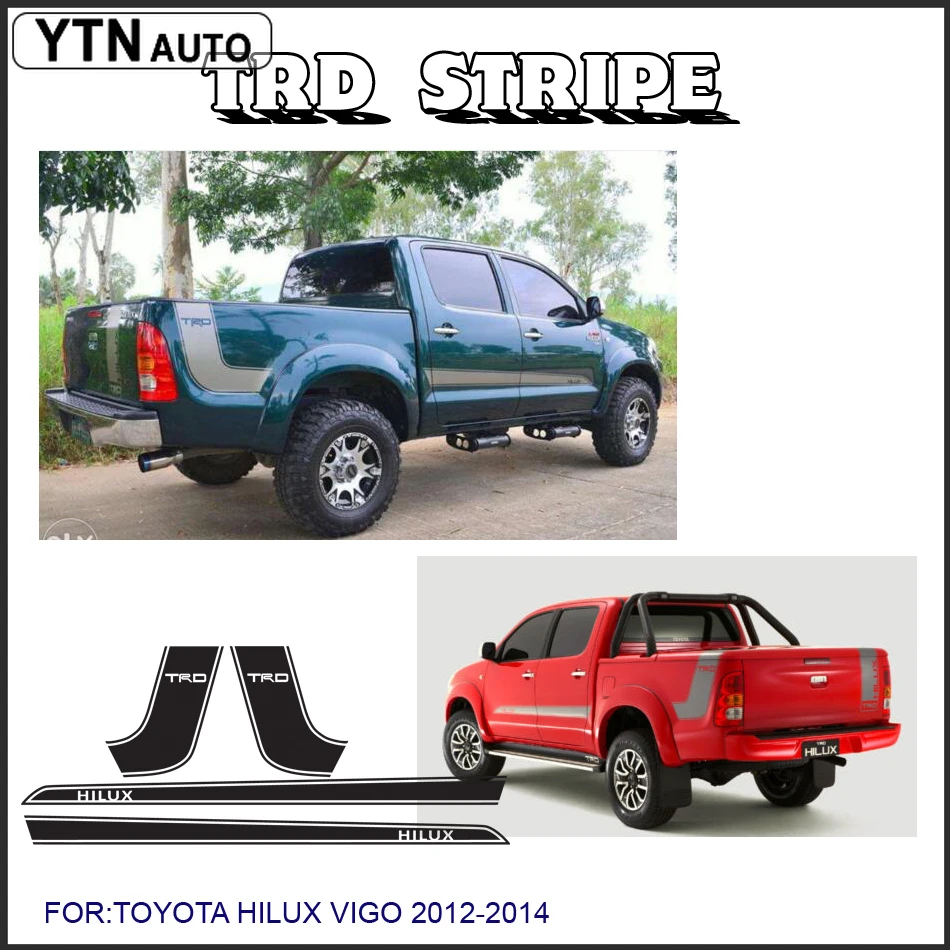 Наклейки для автомобилей hilux 4 шт. боковые полосы графические виниловые