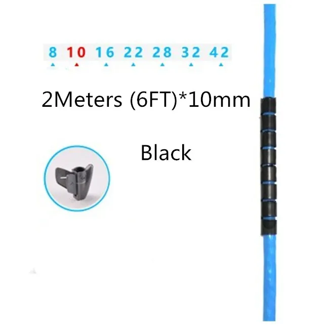 2Meters x10mm(black) KEITHNICO Кабельный органайзер провода управление протектор устройства для сматывания кабеля спиральная трубка рукав настольный компьютер шнур питания для хранения обёрточная бумага - Цвет: 2Meters x10mm(black)