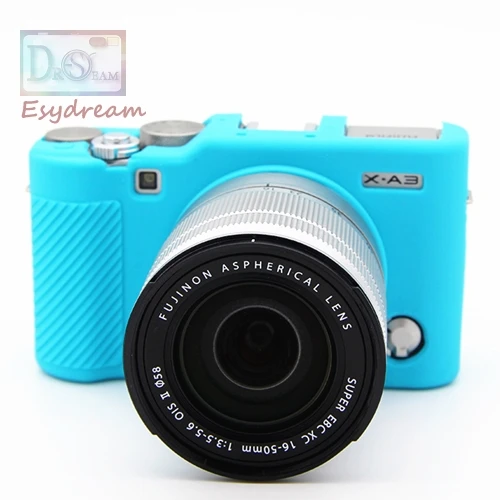Резиновый силиконовый чехол Защитная мягкая рамка для Fuji Fujifilm XA3 X-A3 XA10 X-A10 камера - Цвет: Sky blue