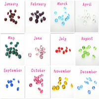hot selling 120pcs mix 12 color 4mm crystal birthstone floating charms living glass memory floating lockets charms diy jewelry