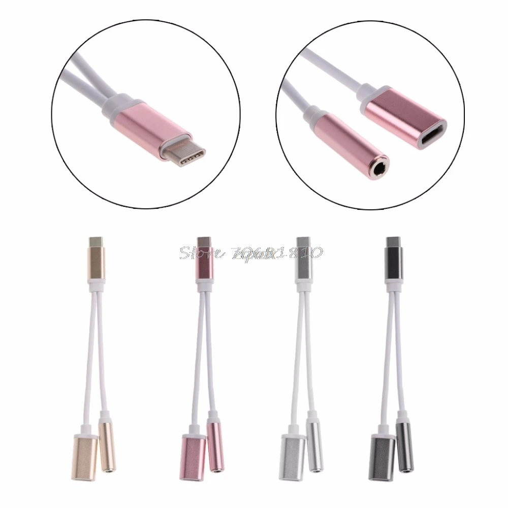 USB Type C к 3 5 мм разъем для наушников аудио разветвитель AUX конвертер адаптер кабель