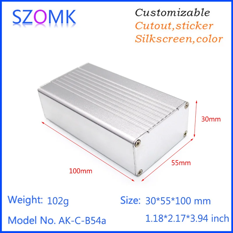 

4Pcs 30*55*100mm szomk electronic diy aluminium enclosure instrument box pcb enclosure aluminum switch box extruded case