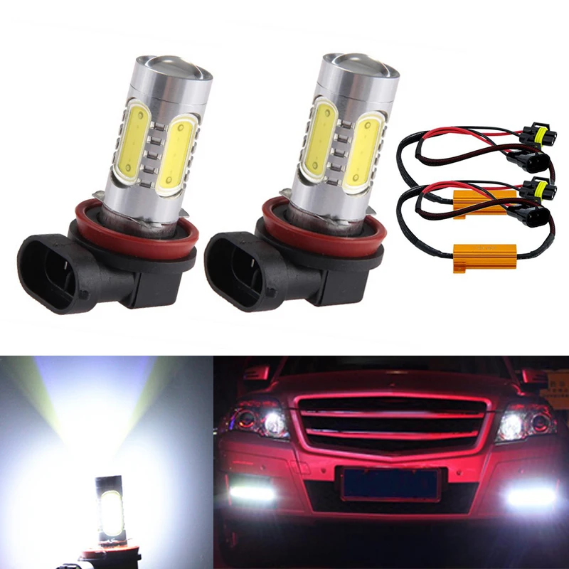 Супер белый чисветильник H8 H11 CREE COB Светодиодный Противотуманные фары дальнего