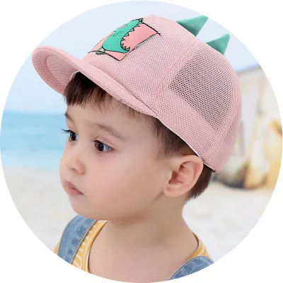 Летние детские Бейсбол девочки-мальчики сетки динозавр Snapback дышащие для