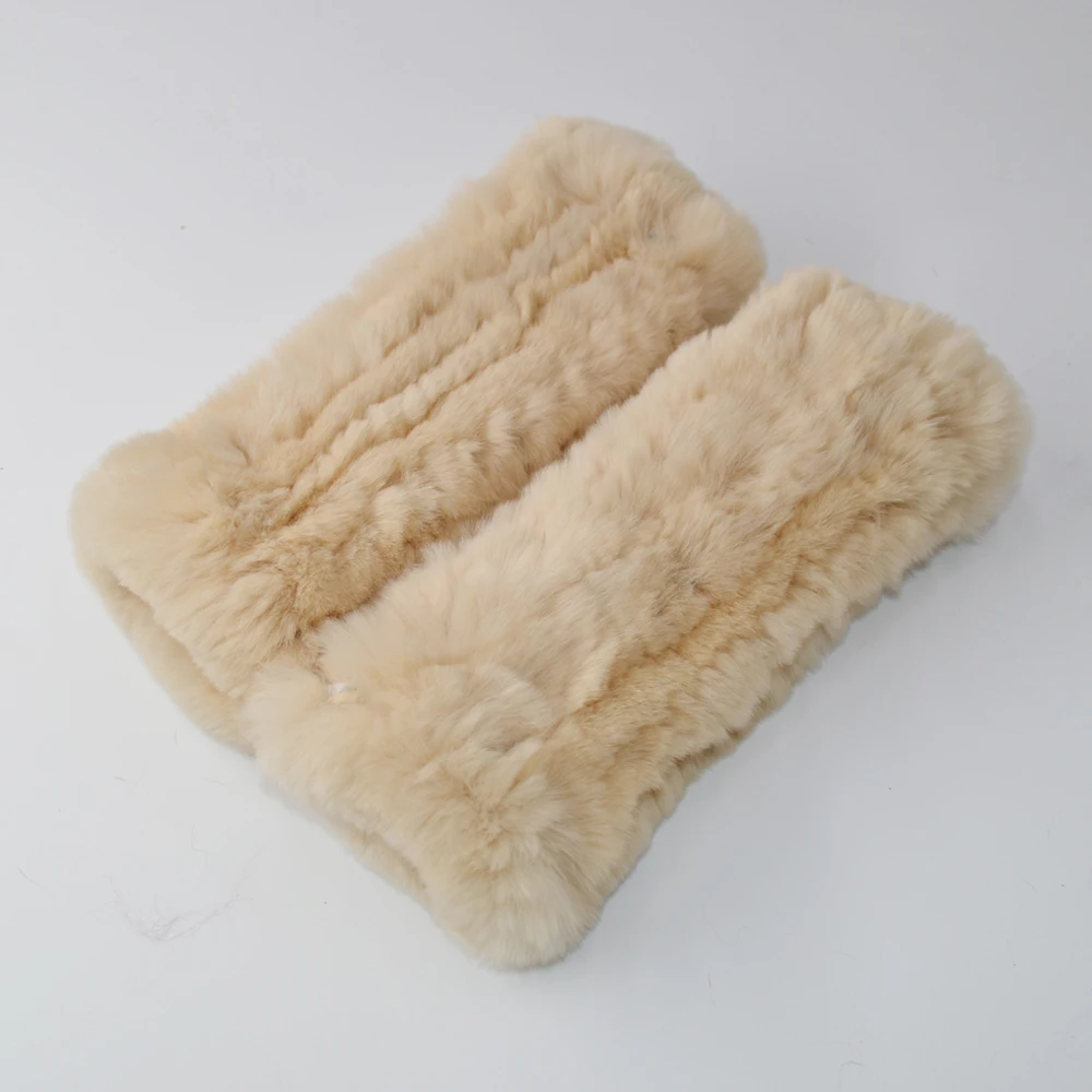 Новинка Хорошие эластичные женские натуральным вязаные с мехом кролика меховые