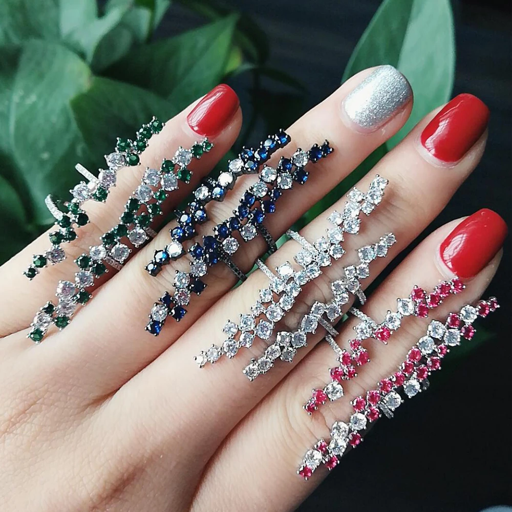 Missvikki Уникальный дизайн Роскошные кубические циркониевые кольца на пальцы