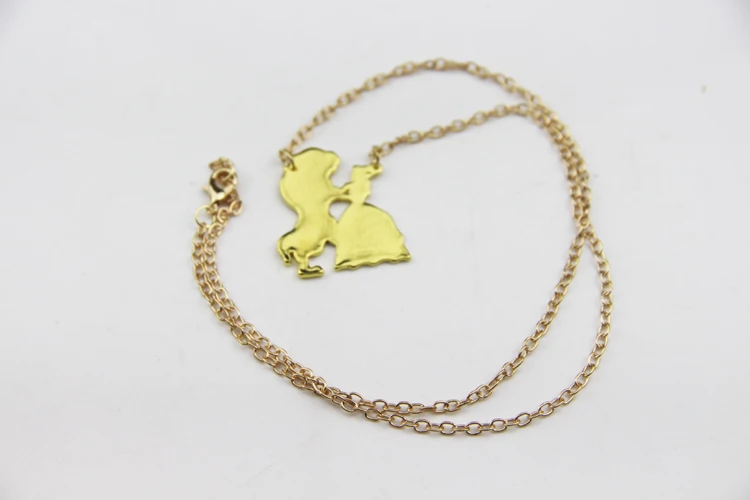 20pcs/lot Wholesale Fashion Jewelry Gold Charm Beauty and the Beast Necklace For Men And Women | Украшения и аксессуары
