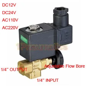 Бесплатная доставка, регулируемый латунный Соленоидный клапан 22-14 дюйма с резьбой, 1 шт.-DL-08