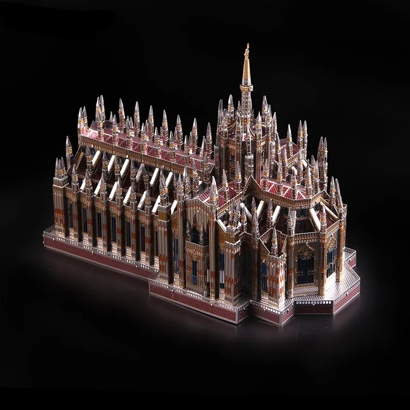 Duomo Di Milano Italy Fun 3d Металл Diy ремесло Миниатюрные модели наборы головоломки игрушки