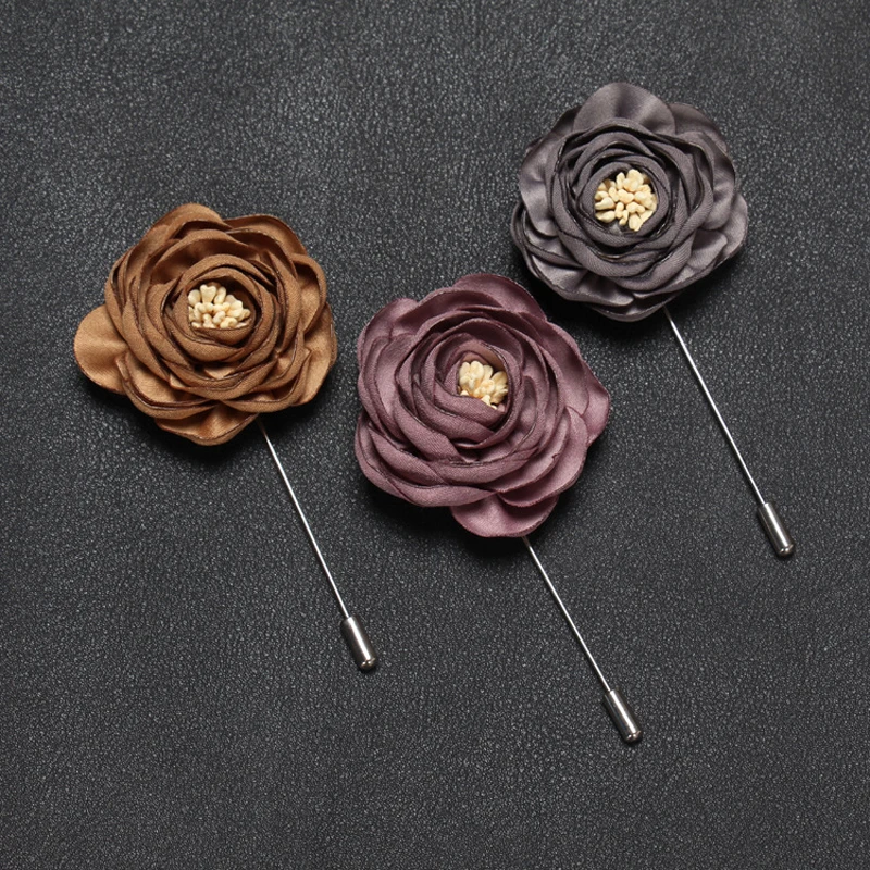 17 Colors 2019 New Designer Flower Pins for Suit Fashion Wedding Boutonniere Corsage Party Decoration Dress Gift | Украшения и