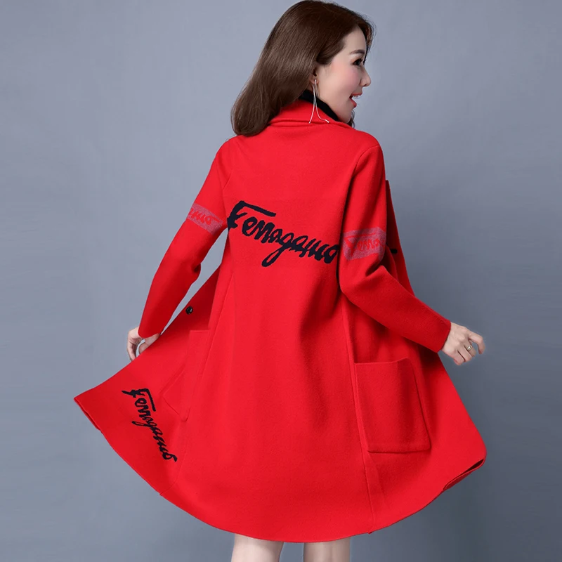 Женский вязаный кардиган длинный толстый кашемировый свитер новинка весны и