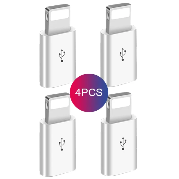 4PC White ACCEZZ Micro USB кабель для освещения адаптер OTG конвертер для iphone 5 6 7X8 5c Plus XS MAX XR зарядное устройство для трансмиссии разъем - Цвет: 4PC White