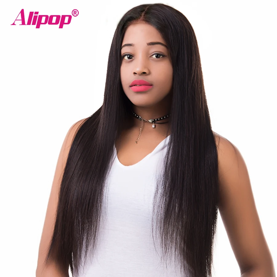 Бразильские прямые парики из натуральных волос на кружеве 13х4 кружевной пучок