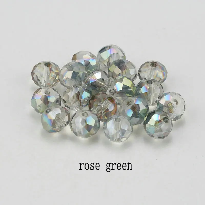 rose green Купите 1 и получите 1 бесплатно 4 мм серьги ручной работы шармы стеклянные свободные бусины Круглые бусины для ювелирных изделий - Цвет: rose green