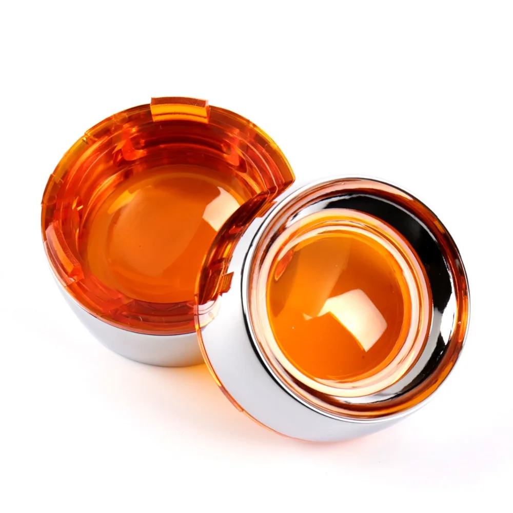 1Pair Oranged Turn Signal Lens Chrome Metal Trim Ring Visor x2 For Harley Dyna Sportster XL 883 1200 Street Glide | Автомобили и