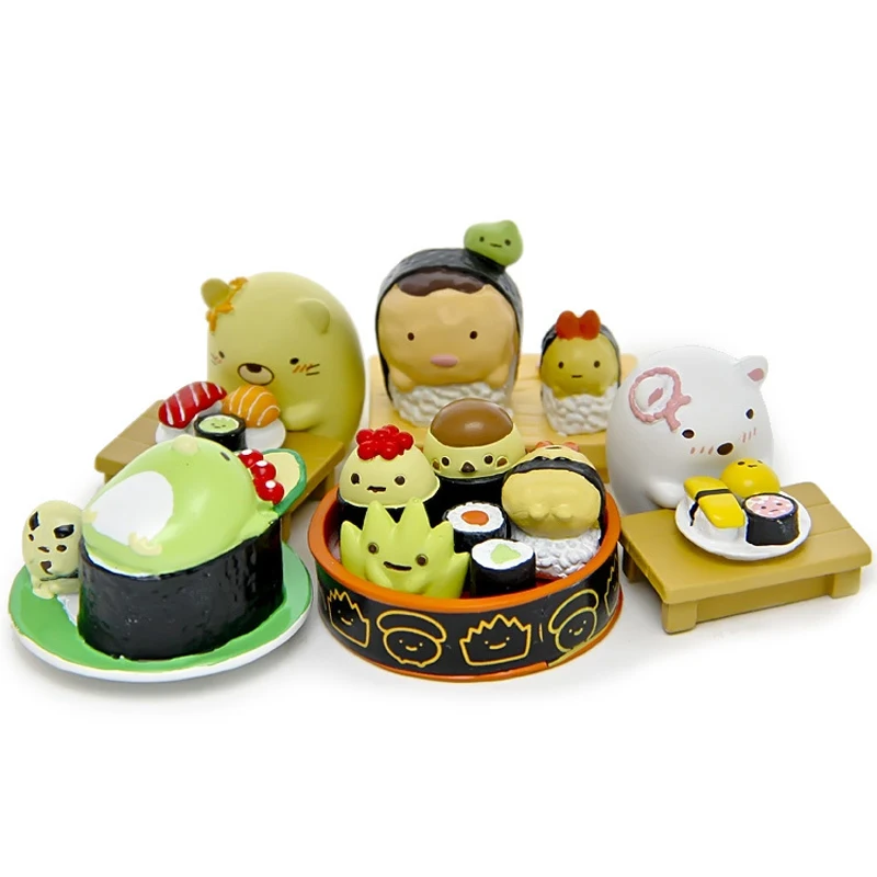 1 шт. вкусные Еда суши Sumikko Gurashi фигуры игрушки ПВХ Сан-х угловая био Животные для