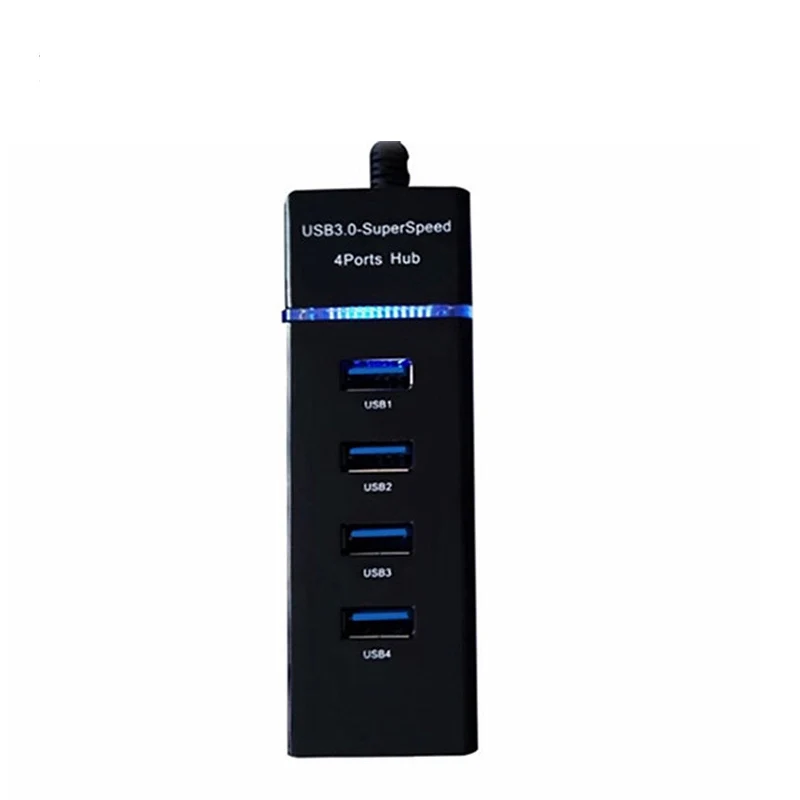 Черный Starplat usb-хаб 3,0 4 порта Micro USB 3,0 концентратор разветвитель с адаптером питания USB Hab высокоскоростной 5 Гбит/с USB разветвитель 3 хаба для ПК - Цвет: Черный