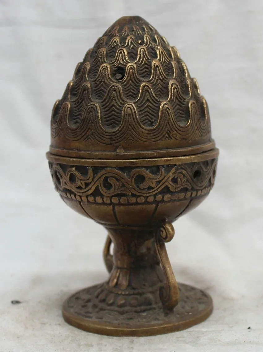 decoration bronze factory Pure Brass Antique Old xquisite Chinese Classical Copper Buddhism pagoda Incense Burner Censer | Дом и сад