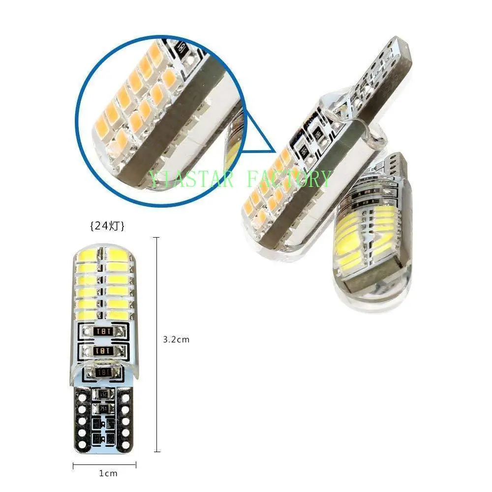 50 шт. автомобисветодиодный светодиодные лампы T10 194 W5W Canbus t10 24SMD 3014 w5w|Сигнальная