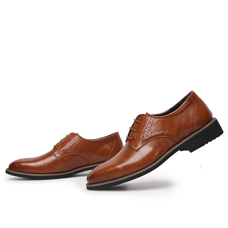 Upupper/Мужские модельные туфли из натуральной кожи с острым носком оксфорды на шнуровке деловые Цвет черный