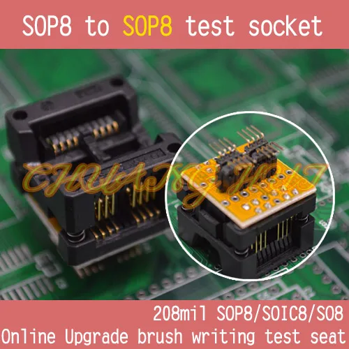 Розетка для тестирования 208mil SOP8-SOP8, тестовое гнездо sop8 + sop8 BIOS, онлайн-обновление, тестовое гнездо сиденья для записи