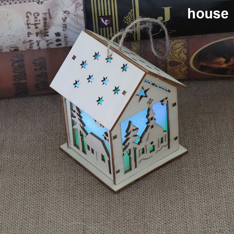 house Светодиодный светильник для рождественской елки с изображением дома Санта Клауса, подвесной светильник, рождественский подарок, Декор для дома, SKD88 - Цвет: house