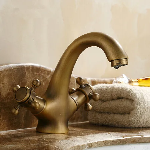 Античный латунный Смеситель для ванной комнаты кран Водопад раковины