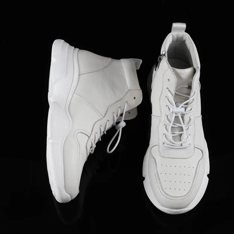 2019 Брендовая обувь в Корейском стиле модные ботинки из натуральной кожи мужской