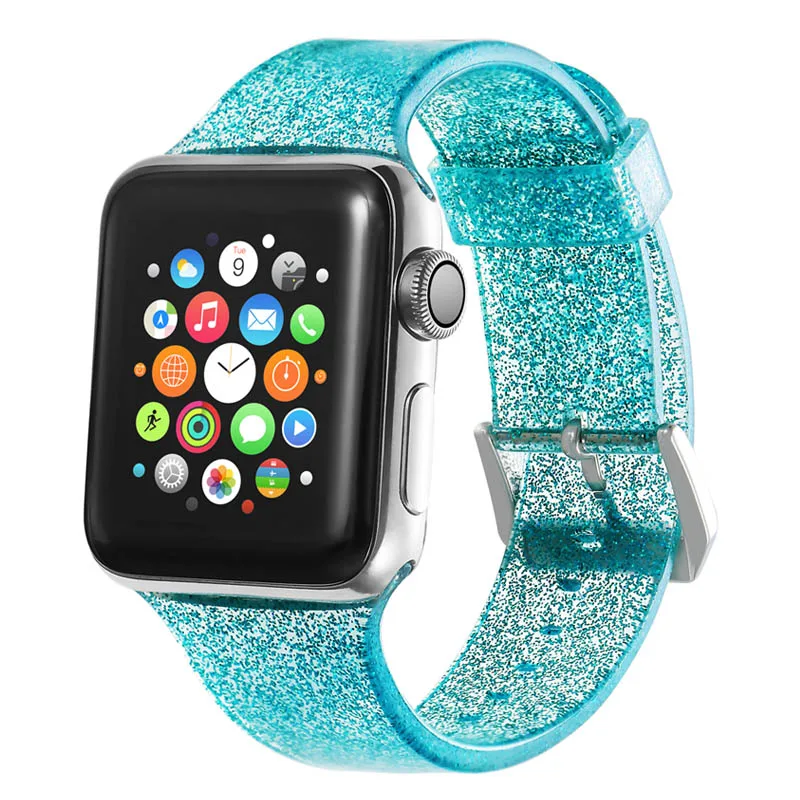 green Силиконовый ремешок для Apple Watch, ремешок correa Apple Watch 4, 5, ремешок 42 мм, 38 мм, 44 мм, 40 мм, браслет, ремешок для часов для серии 5, 4, 3, 2, 1 - Цвет ремешка: green