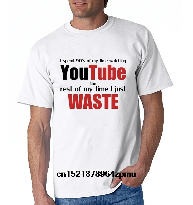 Возьмите Для мужчин футболка летние YouTube отходов футболки хлопок s большой время