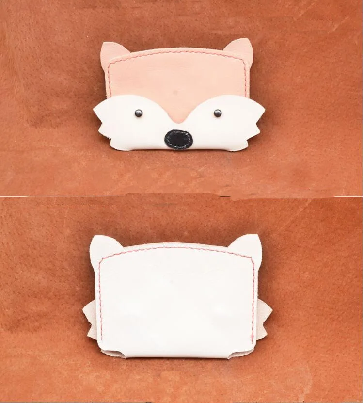 DIY leather craft ручной работы fox портмоне карты посылка выкройку ПВХ шаблон