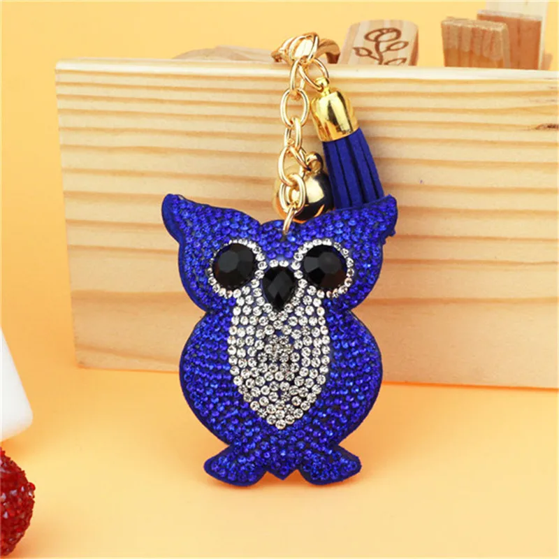 Брелок для ключей в виде совы с кристаллами 14 цветов|Брелоки| |